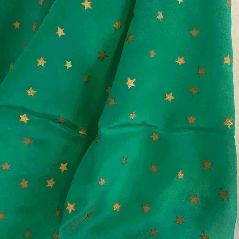Baar & Beards Inc Vintage Silk Blend Long Green Scarf
